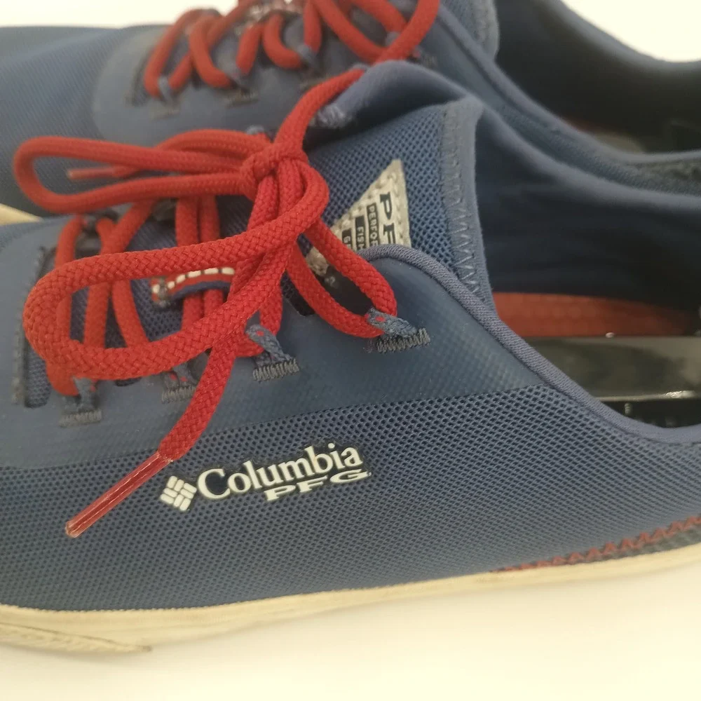 Columbia PFG Dorado CVO Mens 9.5 Navy Blue Red Fishing Shoes YM4667-469